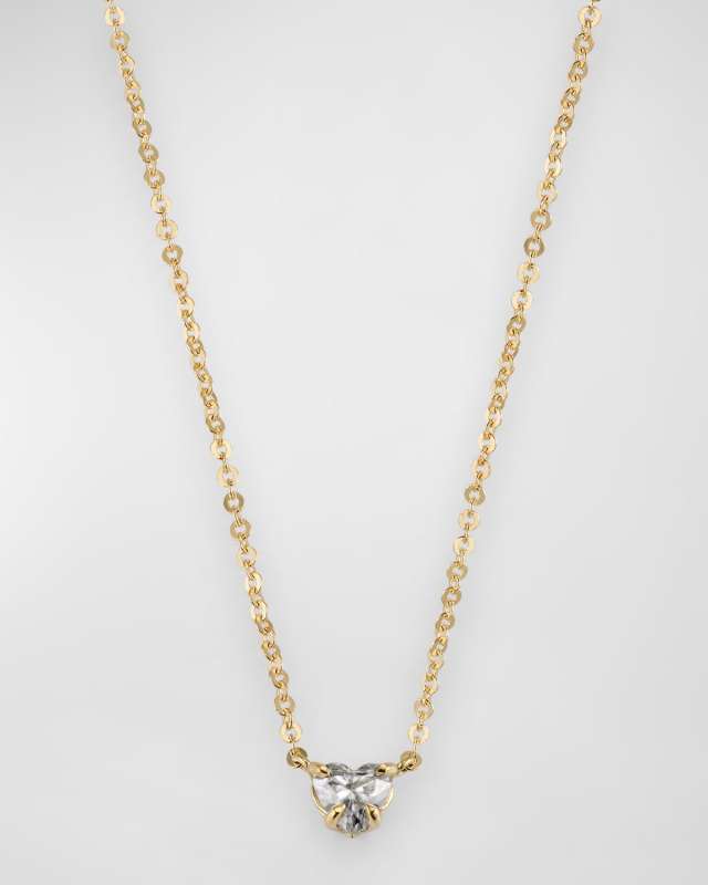 18K Yellow Gold Heart Diamond Necklace